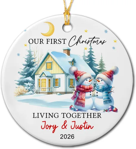 Miniatura 12 de Adorno de primera Navidad en nuestro nuevo hogar, adorno personalizado para el primer hogar de Navidad 2026, regalo de recuerdo de casa para parejas