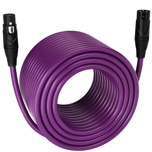 Miniatura 33 de LyxPro Cable de micrófono XLR hembra a macho de ángulo recto de 3 pines de 1.5 pies para altavoces amplificados, interfaz de audio, rendimiento