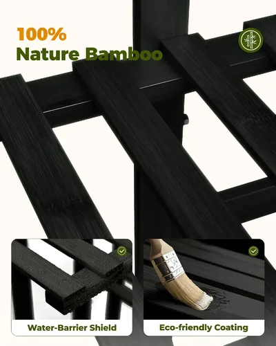 Miniatura 6 de Bamworld Soporte de bambú para plantas de interior con 6 niveles, estante de plantas de exterior, soporte de esquina para múltiples plantas, soporte