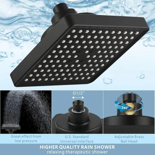 Miniatura 8 de Cabezal de ducha filtrado con combo de mano, cabezal de ducha de lluvia de alta presión con filtro para eliminar cloro y sustancias nocivas