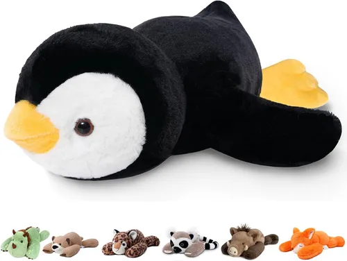 Miniatura 8 de Niuniu Daddy - Peluche con peso de dinosaurio verde de 24 pulgadas, almohada corporal grande para bebés, niñas o niños, juguete de felpa como regalo