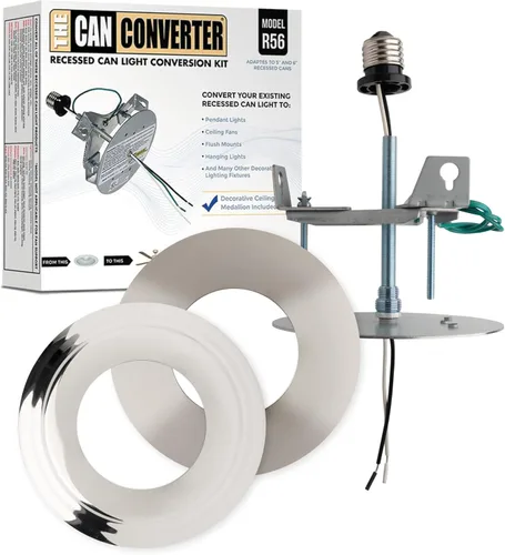 Miniatura 13 de The Can Converter R56 - Kit de conversión de luz empotrada para lata con medallón de techo plano y biselado de 7 pulgadas, mejoras para el hogar