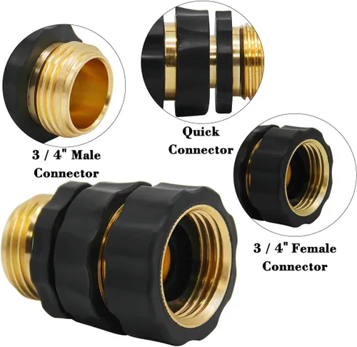 Miniatura 2 de Lifynste Accesorios de conector rápido para manguera de jardín de 3/4 pulgadas, fácil conexión, juego macho y hembra, (2)