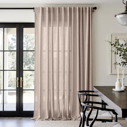 Miniatura 117 de JINCHAN Cortinas de lino de 108 pulgadas de largo, juego de 2 paneles, cortinas de ventana para sala de estar y dormitorio, cortinas