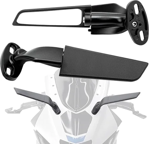 Espejo retrovisor modificado para motocicleta, 1 par de espejos laterales giratorios ajustables, amplio ángulo de visión para Ninja 300 400 650 ZX6R