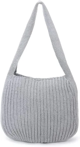 Miniatura 25 de ENBEI Bolsos de hombro para mujer Bolsos de ganchillo Bolso de punto grande Bolso de mano estético para la escuela lindo Bolsas de mano Bolsa