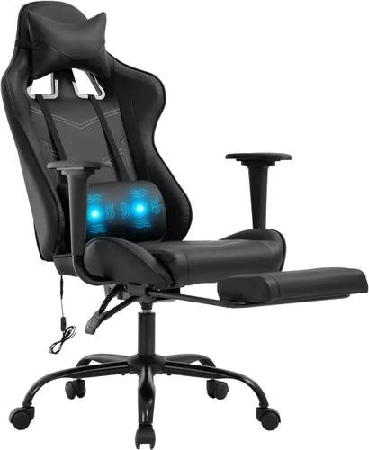 Miniatura 20 de Silla de juegos grande y alta, silla ergonómica de escritorio para computadora, cómoda silla de oficina ajustable de altura ajustable con soporte