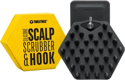 TOOLETRIES Cepillo de silicona para champú y gancho para cuero cabelludo, cepillo para el crecimiento del cabello para hombres y mujeres, exfolia la