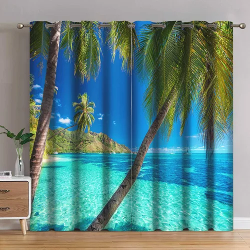 Miniatura 36 de Jekeno - Cortinas opacas de cine para dormitorio, sala de estar, carrete de película con estampado rojo y negro, con ojales, juego de 2 paneles, 52