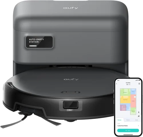 eufy Robot aspirador C10 con autovaciado, 8 semanas sin intervención manual, mapeo inteligente avanzado con navegación LiDAR, diseño delgado de 2.85