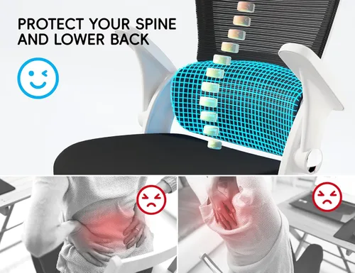 Miniatura 5 de TRALT Silla de oficina – Silla de oficina ergonómica con soporte trasero, sillas de escritorio de oficina en casa, asiento ancho de 330 libras