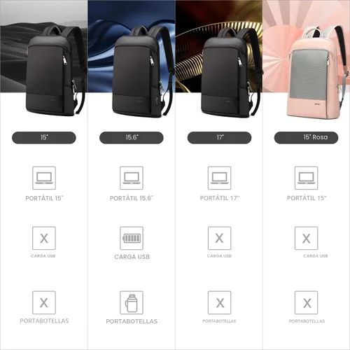 Miniatura 6 de BOPai Mochila para Laptop Súper Delgada de 15 Pulgadas para Hombres Anti Robo Impermeable Mochila Ligera Inteligente para Computadora de Negocios