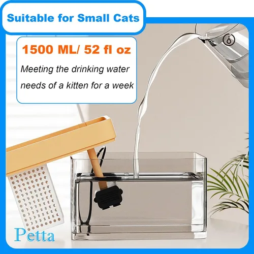 Miniatura 4 de Fuente de agua USB para gatos, dispensador de agua para perros para camping, fuente automática para mascotas con tubo de salida curvado acrílico
