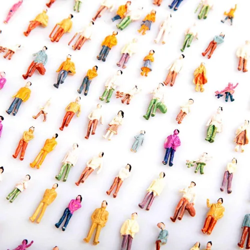 Miniatura 3 de Juego de 100 piezas de figuras de plástico pintadas mixtas a escala 1:100 HO