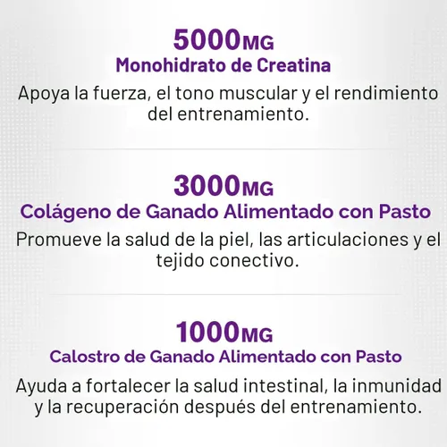 Miniatura 5 de Jacked Factory Creatina para mujer – Monohidrato de creatina con colágeno + calostro para apoyar el rendimiento del entrenamiento, crecimiento