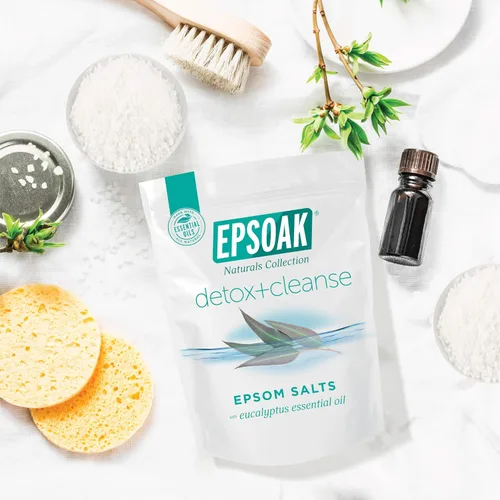 Miniatura 6 de Epsoak Sal de Epsom de 2 libras USP sulfato de magnesio con desintoxicación + aroma de limpieza resellable, bolsa de sal de Epsom fabricada