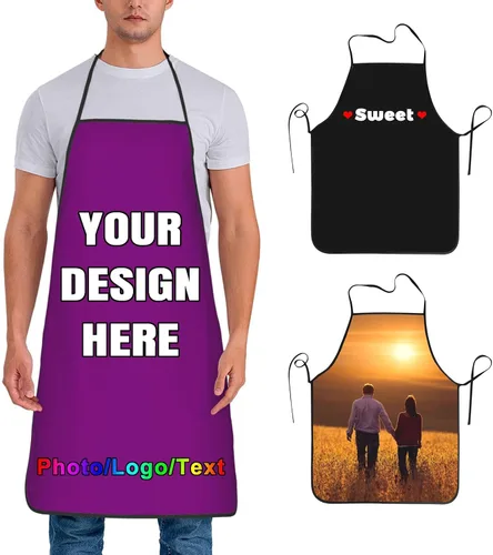 Miniatura 11 de Delantal de chef personalizado para hombres y mujeres, para cocinar, con nombre, logotipo, foto, regalos de cocina para familiares y amigos