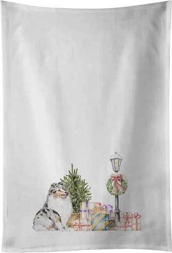 Miniatura 24 de Caroline's Treasures CK8100WTKT - Juego de 2 toallas de cocina con diseño de bulldog francés con diseño de país de las maravillas navideñas