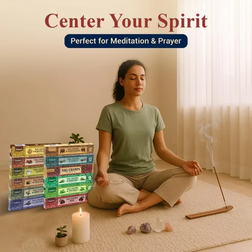 Miniatura 6 de Tulasi Nag Champa - Varitas de incienso surtidas/paquete variado – 180 varillas enrolladas a mano, 12 aromas naturales Sándalo, lavanda, vainilla