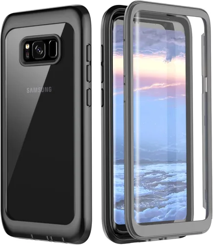 Miniatura 9 de Funda para Samsung Galaxy S8, carcasa de cuerpo completo con protector de pantalla integrado, delgado, transparente, absorbente de golpes, a prueba