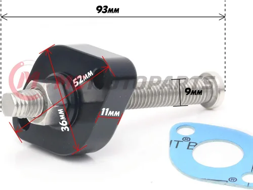 Miniatura 5 de MC MOTOPARTS CNC ajustable HP Manual Cam cadena tensor para Yamaha WR450F + WR250F + FZS1000 Fazer + YZF R1 + YZ250FX, Negro