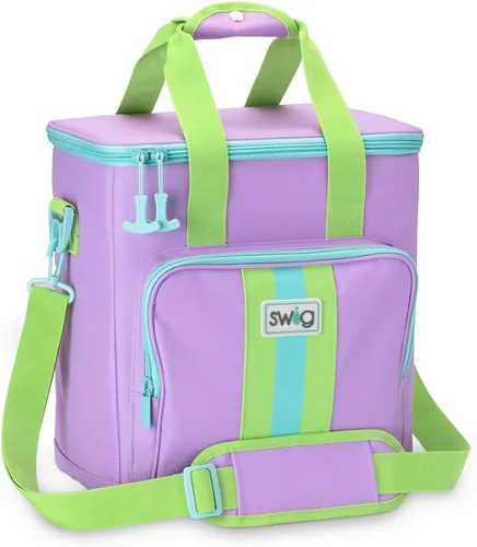 Miniatura 10 de Swig Life Bolsa térmica con triple aislamiento con cremallera, bolsa enfriadora de viaje grande con capacidad para 16-24 latas, o 6 botellas