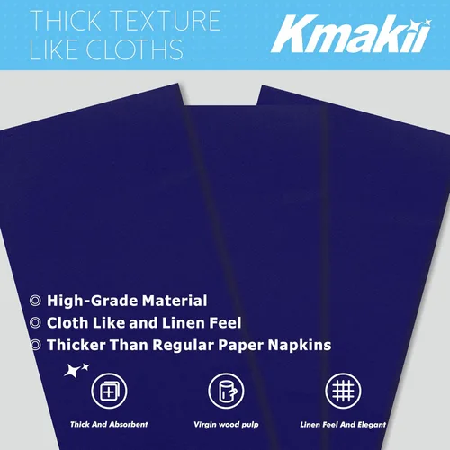 Miniatura 3 de KMAKII Paquete de 100 servilletas de papel de 2 capas de alta calidad, suaves, absorbentes, toallas desechables para bodas, fiestas, cenas y eventos