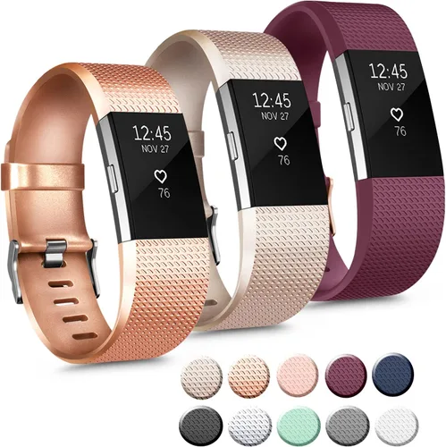 Miniatura 11 de Paquete de 3 correas deportivas compatibles con Fitbit Charge 2 bandas para mujeres y hombres, correas de repuesto ajustables para Fitbit Charge 2