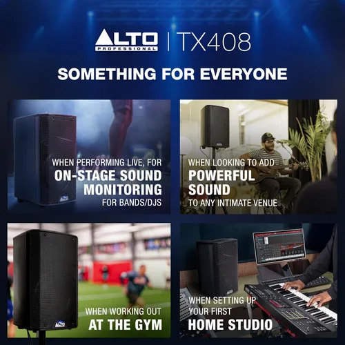 Miniatura 8 de ALTO TX408 350W 8" Altavoz PA alimentado con Bluetooth, mezclador de 2 canales, nivel de línea para DJs y músicos móviles, para lugares pequeños