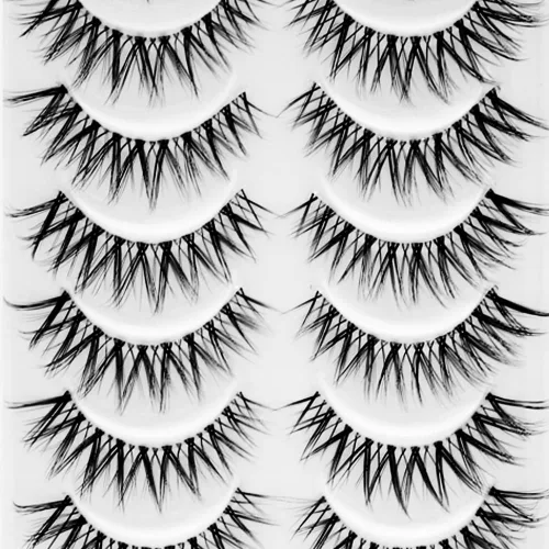 Miniatura 7 de Pestañas postizas 3D con volumen de ojo de gato, pestañas de banda transparente, aspecto natural, imitación de visón, tira invisible, pestañas