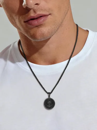 Miniatura 240 de U7 Saint Benedict/Michael Medal Necklace, 316L Stainless Steel Virgin Mary Necklace for Men Women, Bible Verse Protection Necklace Catholic