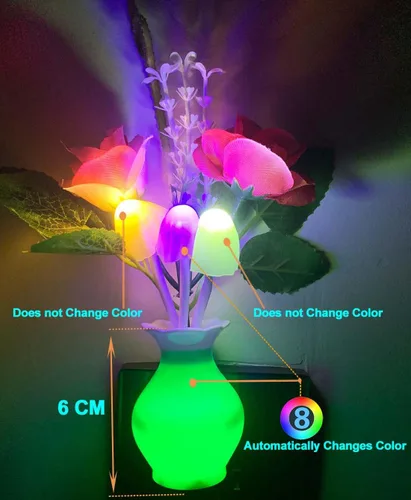 Miniatura 2 de 4 luces LED de noche enchufables con sensor de atardecer a amanecer, 7 cambios de color, lámparas de pared enchufables para niños adultos