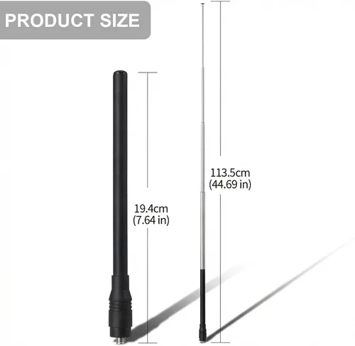 Miniatura 2 de HYS Antena telescópica de banda ancha de 70-1000MHz Antena de radio móvil SMA-hembra para BaoFeng UV5R UV5RE BF-888S Series Kenwood Quansheng TK11