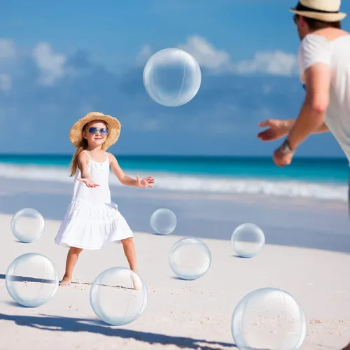 Miniatura 2 de Yinder 24 piezas de bola de playa inflable de 6 pulgadas, bola flotante de piscina bajo el mar, decoraciones de fiesta, burbuja, océano, juguetes