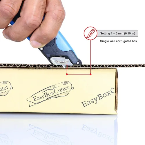 Miniatura 4 de EasyCut 1000 Cuchillo utilitario retráctil seguro para cortar cajas, azul, 09780
