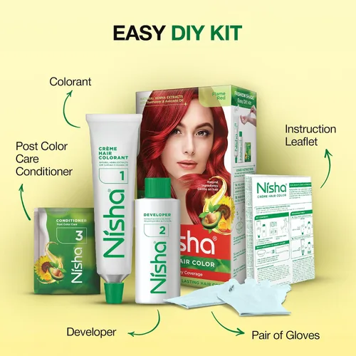Miniatura 5 de Nisha - Tinte cremoso para el cabello (150 ml/cada) rojo llama, paquete de 1