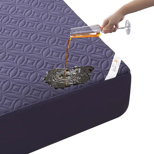 Miniatura 7 de BEDLORE Protector de colchón impermeable, protector de colchón de tamaño individual con bolsillo profundo de 6 a 15 pulgadas de profundidad, suave