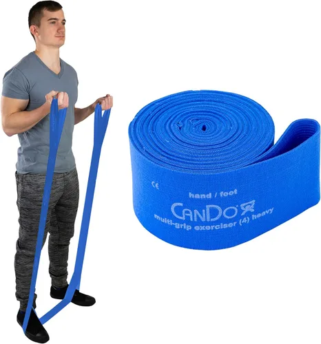 Miniatura 4 de CanDo Banda de resistencia de ejercicio de 6 pies con bucles de mano/pie para entrenamientos totales del cuerpo, entrenamiento, rehabilitación