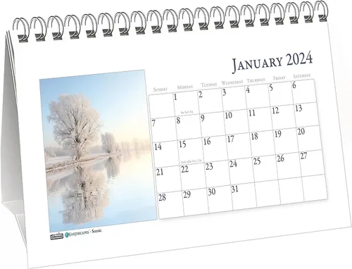 House of Doolittle Calendario mensual de tienda de campaña de escritorio 2024, escénico, 8.5 x 4.5 pulgadas, enero a diciembre (HOD3649-24)