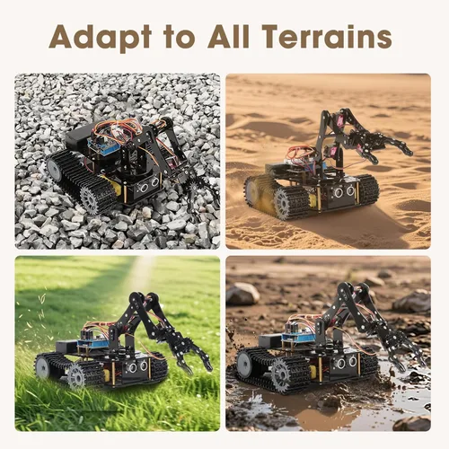 Miniatura 5 de Robótica para niños de 12 a 16 años, brazo robot inteligente ACEBOTT con 5DOF + auto tanque, kit de codificación de juguetes STEM compatible