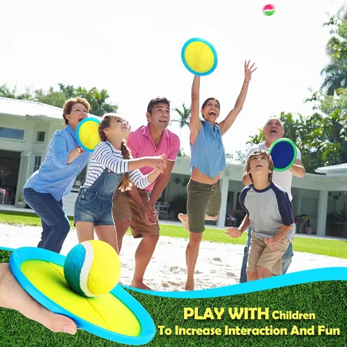 Miniatura 5 de Charniol Juguetes para niños, juego de lanzar y atrapar, juego de playa, juegos deportivos de pelota al aire libre, juguetes de nailon para niños