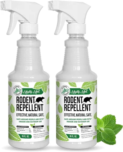 Miniatura 12 de Repelente de roedores con aceite de menta de Mighty Mint – Spray repelente natural para interiores y exteriores contra ratones y ratas – Fórmula