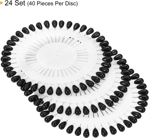 Miniatura 3 de PATIKIL Alfileres de costura, juego de 24 ramilletes decorativos para suministros de manualidades de costura, color negro