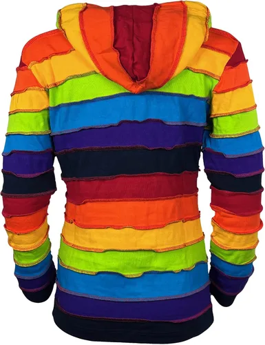 Miniatura 4 de Agan Traders Sudadera con capucha para mujer, diseño bohemio, de algodón, con estampado de arco iris, estilo gitano hippie