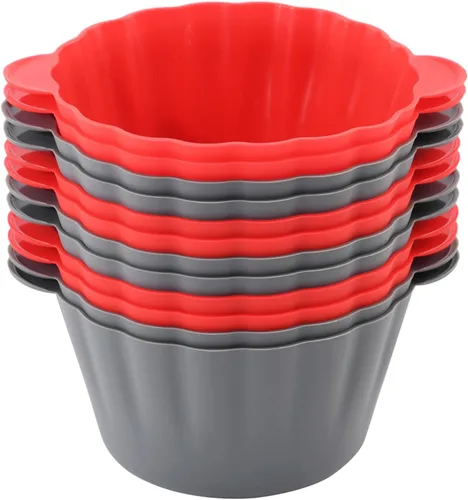Paquete de 12 tazas reutilizables antiadherentes grandes de silicona para hornear, forros de silicona jumbo de 3.54 pulgadas, moldes para pasteles