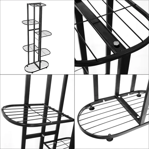 Miniatura 7 de Moutik - Soporte vertical para macetas de jardín, 6 niveles para 7 macetas, estantería múltiple para plantas