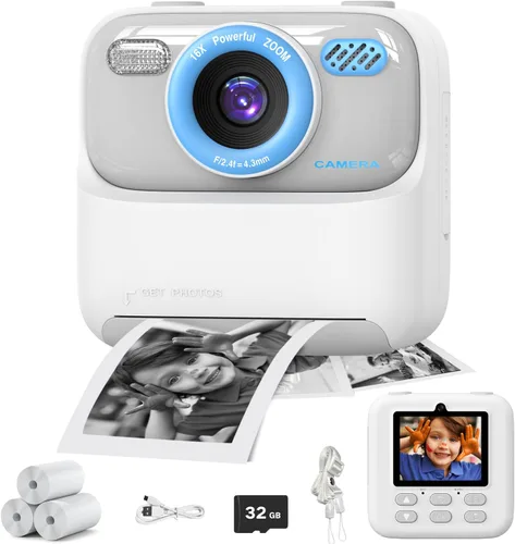 Miniatura 10 de Masterbee Cámara para Niños con Impresión Instantánea, Regalos de Cumpleaños para Niñas y Niños, Cámara Digital para Niños, Video HD 1080P, Juguetes