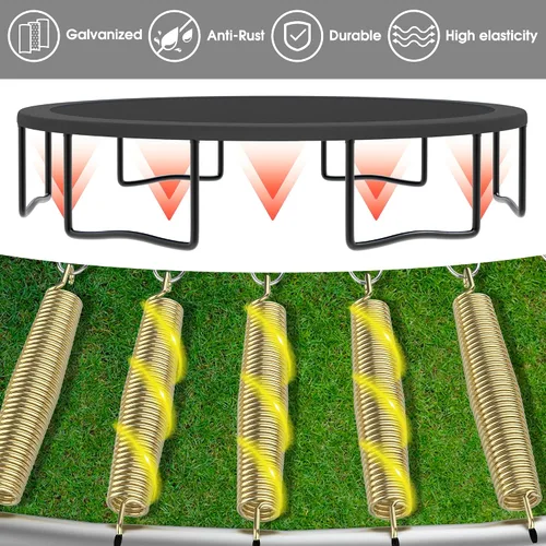 Miniatura 2 de LHX Trampolín de 8, 10, 12, 14, 15, 16 pies, para exteriores, 1500 libras con aro de baloncesto, trampolín grande y resistente para niños y adultos