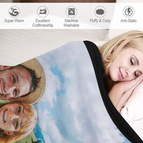 Miniatura 4 de Manta personalizada con texto en imagen, fotos, regalos para adultos, niños, novia, novio, Navidad, Halloween, día del padre, madre, San Valentín