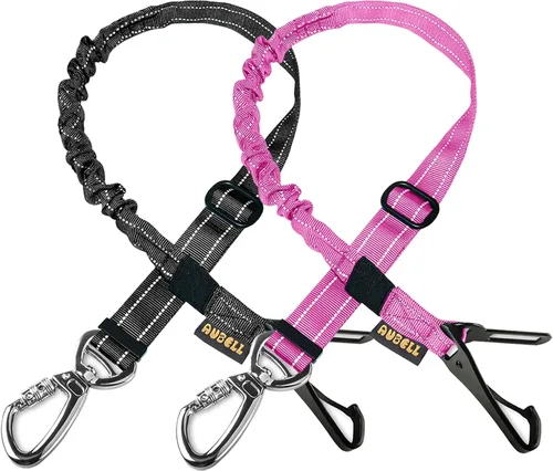 Miniatura 13 de AUBELL Cinturón de seguridad para perro, 3 en 1, ajustable, reflectante, resistente, arnés de perro con gancho de clip, cierre y hebilla, mosquetón